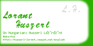 lorant huszerl business card